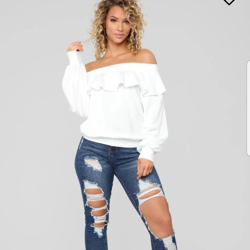 NWT Fashion Nova Off Shoulder Ruffle Top